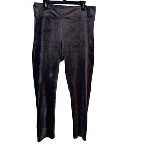 Cuddl Duds Grey Velour Soft Lounge Relaxed Leggings Size 1X